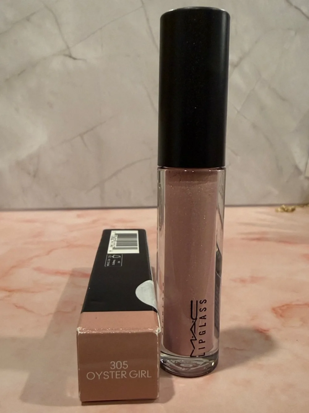 MAC Cosmetics | Lipglass 305 Oyster Girl - Nude Pink Shimmer